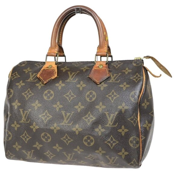 LOUIS VUITTON Speedy 25 Travel Hand Bag Monogram Leather Brown - Picture 1 of 16